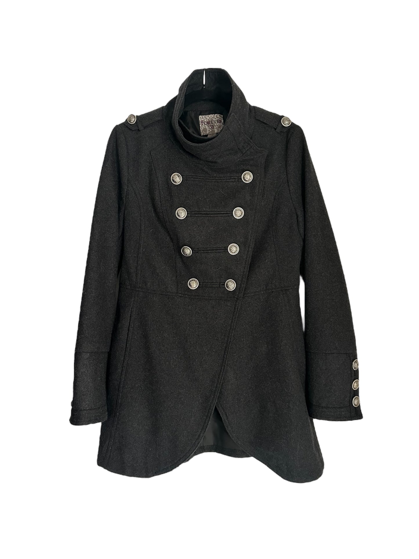 VINTAGE FOREVER 21 MILITARY GREY COAT