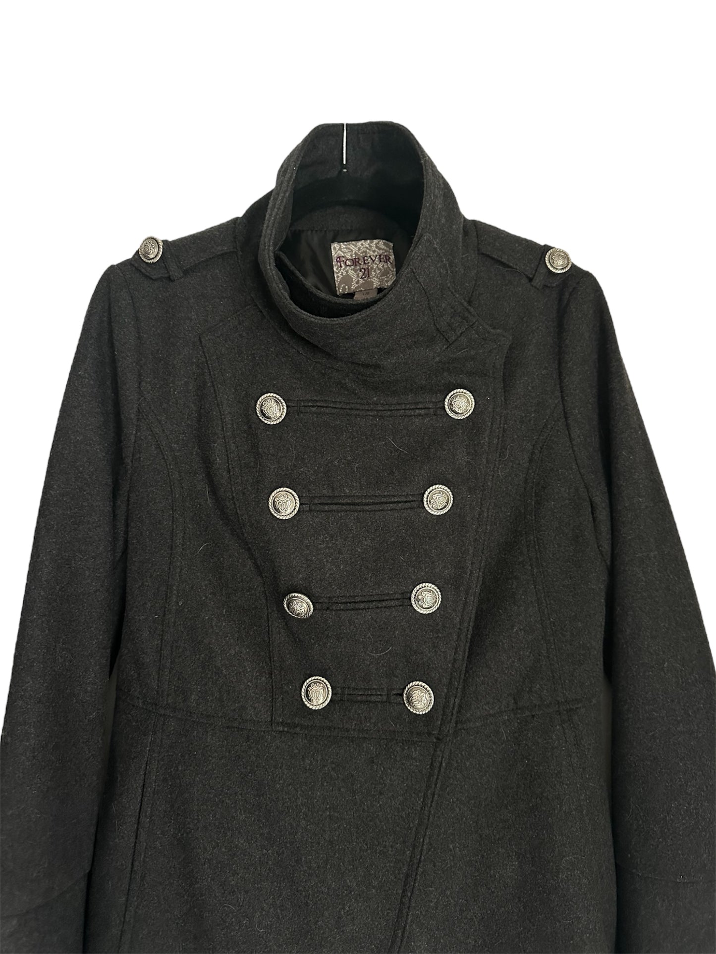VINTAGE FOREVER 21 MILITARY GREY COAT