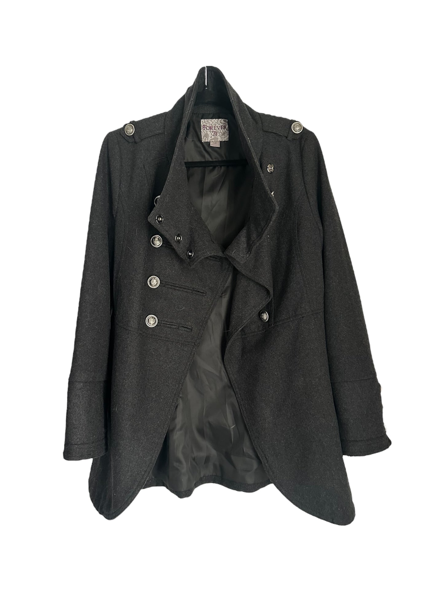 VINTAGE FOREVER 21 MILITARY GREY COAT