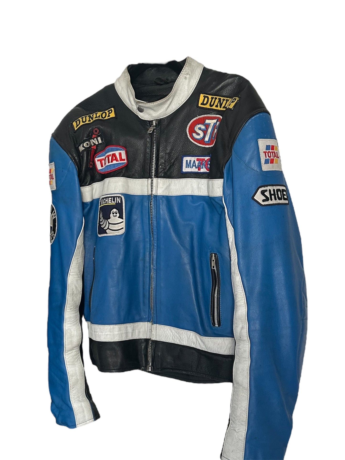 MAAKSON VINTAGE RACING BIKER LEATHER JACKET