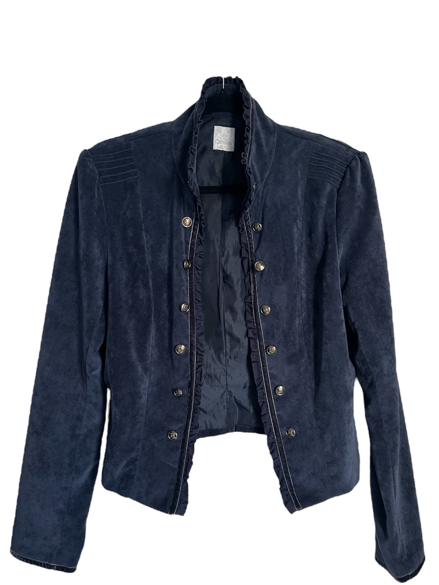 VINTAGE BLUE ROMANTIC VELVET JACKET