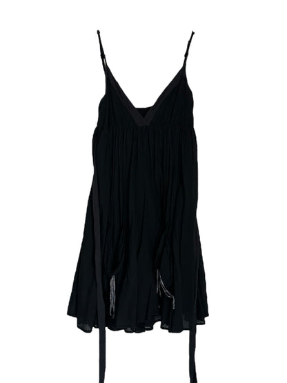 MICHIKO KOSHINO BLACK PLEATED FLUID DRESS
