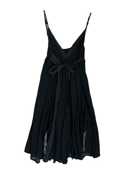 MICHIKO KOSHINO BLACK PLEATED FLUID DRESS