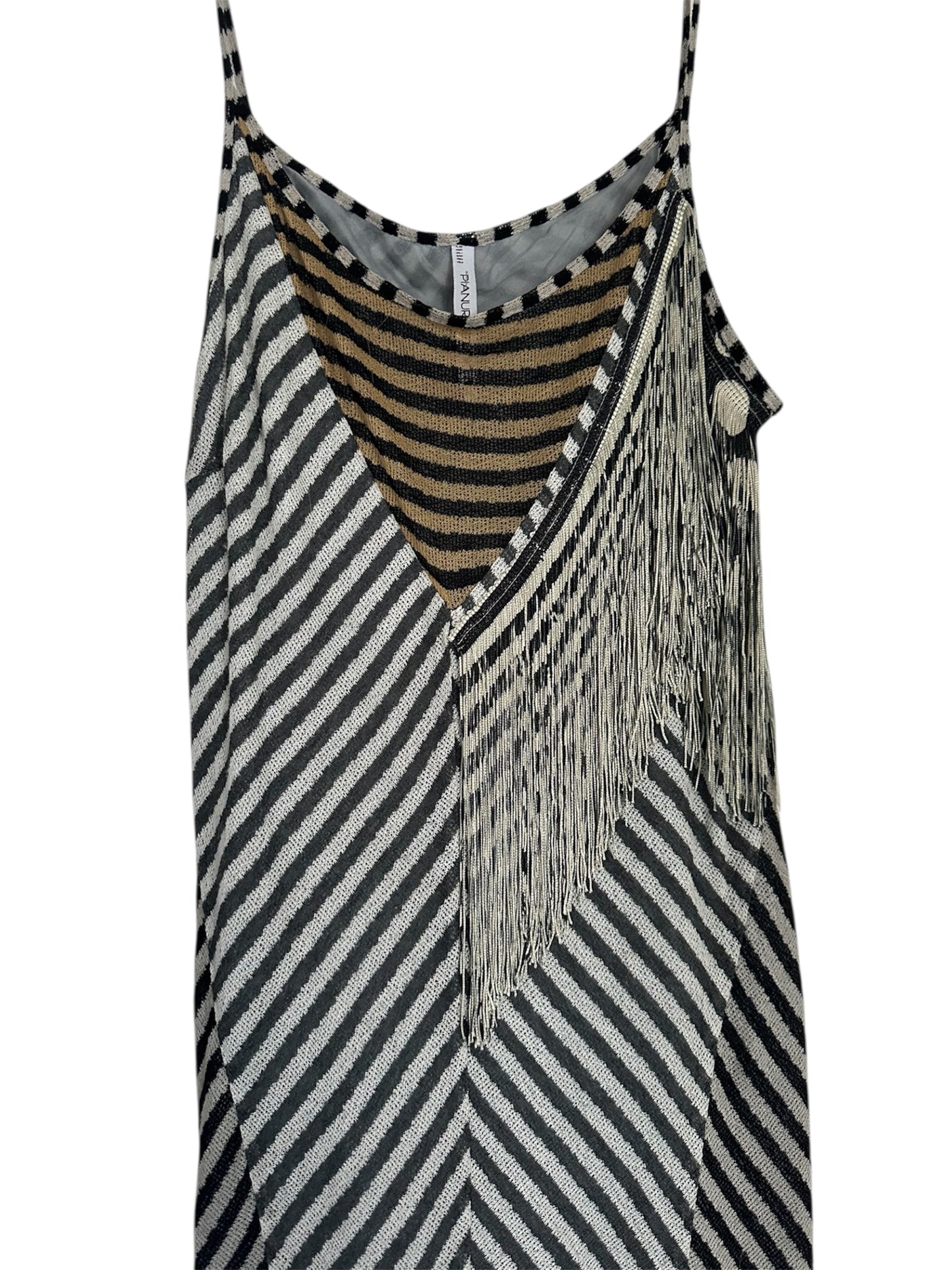 PIANURE STUDIO STRIPE AND FRINGE DRESS